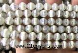 CAA6166 8mm faceted round AB-Color electroplated Tibetan Agate beads