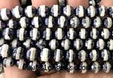 CAA6231 15 inches 8mm faceted round electroplated Tibetan Agate beads
