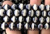 CAA6233 15 inches 12mm faceted round electroplated Tibetan Agate beads