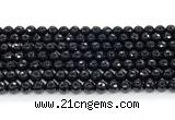 CON124 15.5 inches 6mm faceted round black onyx gemstone beads