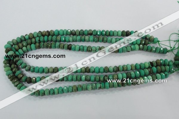 CAA103 15.5 inches 5*8mm faceted rondelle grass agate gemstone beads
