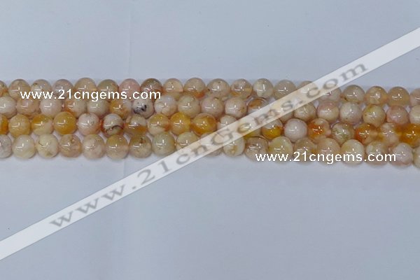 CAA1072 15.5 inches 8mm round sakura agate gemstone beads
