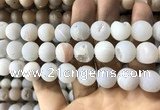 CAA1371 15.5 inches 16mm round matte plated druzy agate beads