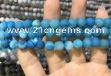 CAA1408 15.5 inches 8mm round matte druzy agate beads