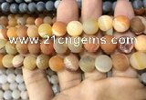 CAA1449 15.5 inches 14mm round matte druzy agate beads