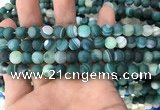 CAA1511 15.5 inches 8mm round matte banded agate beads wholesale