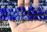 CAA1581 15.5 inches 10mm round banded agate beads wholesale