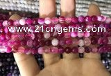 CAA1655 15.5 inches 6mm faceted round banded agate beads