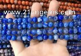 CAA1718 15 inches 8mm faceted round fire crackle agate beads