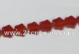 CAA174 15.5 inches 8*8mm star red agate gemstone beads