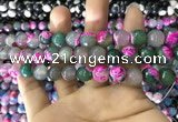 CAA1784 15 inches 10mm faceted round fire crackle agate beads