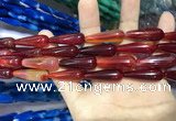 CAA2074 15.5 inches 10*30mm teardrop agate beads wholesale