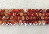 CAA2228 15.5 inches 10mm faceted round banded agate beads