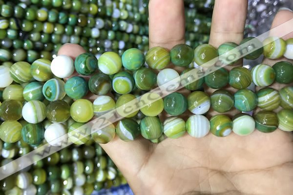 CAA2272 15.5 inches 8mm faceted round banded agate beads