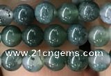 CAA2356 15.5 inches 4mm round moss agate beads wholesale