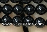 CAA2404 15.5 inches 8mm round black agate beads wholesale