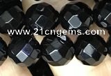 CAA2418 15.5 inches 10mm faceted round black agate beads wholesale