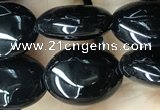 CAA2536 15.5 inches 8*10mm oval black agate beads wholesale