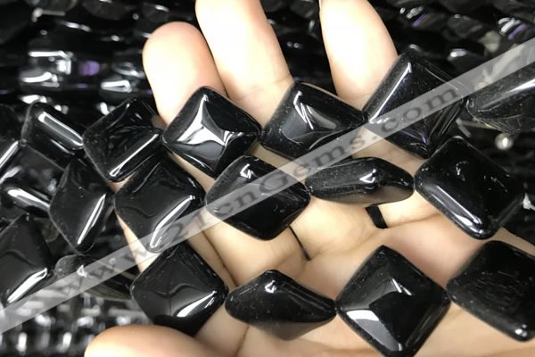 CAA2577 15.5 inches 20*20mm diamond black agate beads wholesale