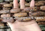 CAA2706 15.5 inches 14*38mm - 16*43mm rice tibetan agate dzi beads