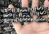 CAA2727 15.5 inches 10*28mm - 11*30mm rice tibetan agate dzi beads