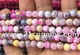 CAA2911 15 inches 6mm faceted round fire crackle agate beads wholesale
