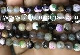 CAA2924 15 inches 6mm faceted round fire crackle agate beads wholesale