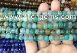 CAA2965 15 inches 8mm faceted round fire crackle agate beads wholesale