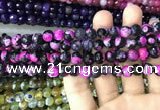 CAA3017 15 inches 8mm faceted round fire crackle agate beads wholesale