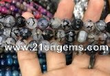 CAA3049 15 inches 10mm faceted round fire crackle agate beads wholesale