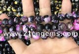 CAA3090 15 inches 10mm faceted round fire crackle agate beads wholesale