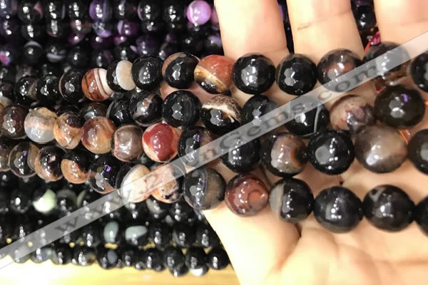 CAA3094 15 inches 10mm faceted round fire crackle agate beads wholesale