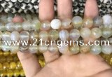 CAA3364 15 inches 10mm faceted round agate beads wholesale