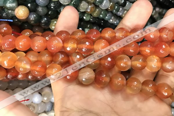 CAA3368 15 inches 10mm faceted round agate beads wholesale