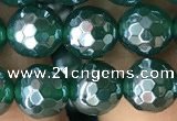 CAA3544 15.5 inches 8mm faceted round AB-color green agate beads