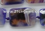 CAA362 15.5 inches 25*30mm faceted rectangle violet line agate beads