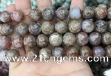 CAA3640 15.5 inches 12mm round flower agate beads wholesale