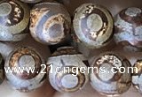 CAA3870 15 inches 8mm round tibetan agate beads wholesale
