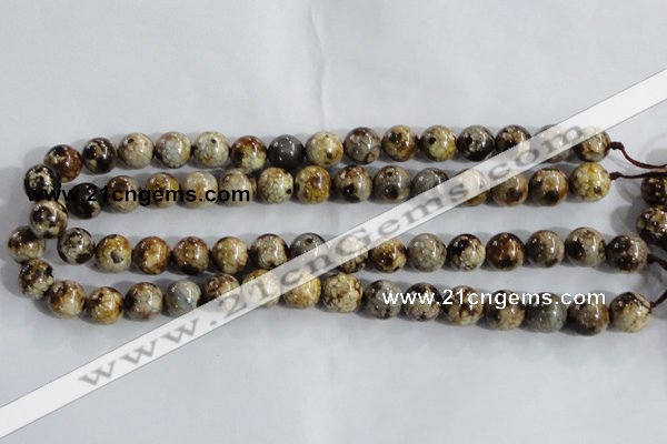 CAA396 15.5 inches 14mm round fire crackle agate beads wholesale
