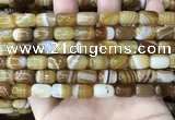 CAA4151 15.5 inches 8*12mm drum line agate beads wholesale