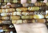 CAA4173 15.5 inches 10*30mm rice line agate beads wholesale