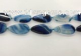 CAA4325 15.5 inches 25*50mm flat teardrop line agate beads