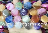CAA4406 15.5 inches 20mm flat round agate druzy geode beads