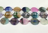 CAA4428 15.5 inches 25mm flat round agate druzy geode beads