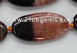 CAA446 15.5 inches 20*40mm oval agate druzy geode gemstone beads