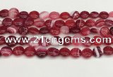 CAA4591 15.5 inches 12mm flat round banded agate beads wholesale