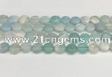 CAA4592 15.5 inches 12mm flat round banded agate beads wholesale