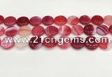 CAA4615 15.5 inches 18mm flat round banded agate beads wholesale