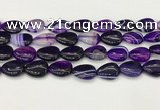 CAA4703 15.5 inches 13*18mm flat teardrop banded agate beads wholesale