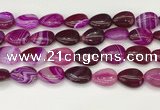 CAA4712 15.5 inches 15*20mm flat teardrop banded agate beads wholesale